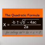 Quadratisches Formel-Math-Poster Poster<br><div class="desc">Quadratisches Formel-Mathematik-Poster. Weitere Mathematik-Poster finden Sie unter: www.zazzle.com/mathposters*</div>