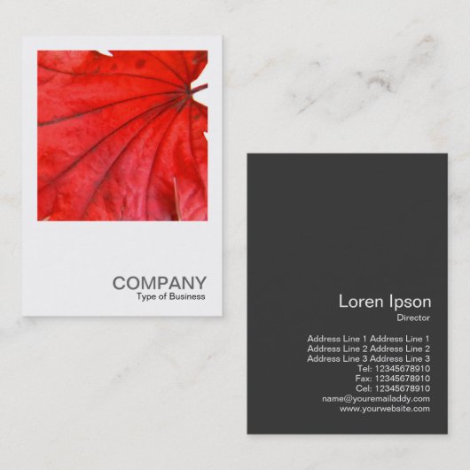 Quadratisches Foto 0352 - japanischer Ahorn-Blatt Visitenkarte (Vorne/Hinten)