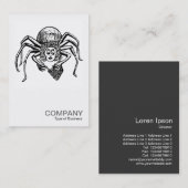 Quadratisches Foto 070 - strickende Spinne Visitenkarte (Vorne/Hinten)