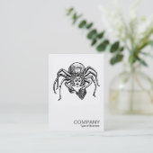 Quadratisches Foto 070 - strickende Spinne Visitenkarte (Stehend Vorderseite)