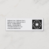 Quadratisches Foto - Geometrische Blume Mini Visitenkarte (Rückseite)