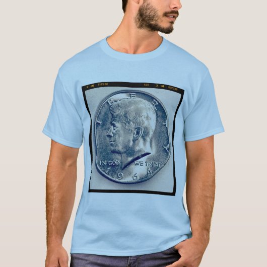 Quadratisches Foto - JFK halber Dollar T-Shirt (Vorderseite)
