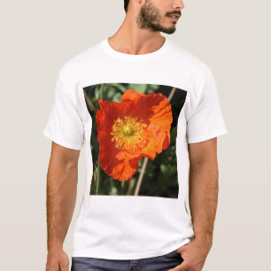 Quadratisches Foto - Oranger Klatschmohn T-Shirt