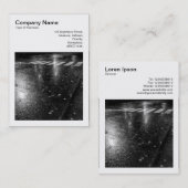 Quadratisches Foto (v3) - nasse Herbst-Straße Visitenkarte (Vorne/Hinten)