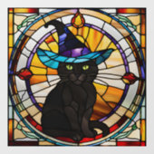 quadratisches Glasfenster Schwarzes Katzen Hallowe Fensteraufkleber (Blatt)