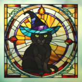 quadratisches Glasfenster Schwarzes Katzen Hallowe Fensteraufkleber (Blatt 3)