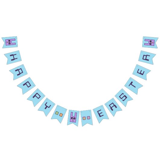 Quadratisches Häschen-glückliche Wimpelkette (Alle)