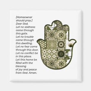 Quadratisches Khamsa-Handmagnet 2 Besitzer überden Magnet
