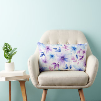 Quadratisches Kissen Aquarell Pastellblumen