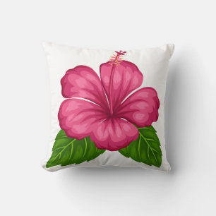 Quadratisches Kissen-Rosa Hibiskusblüte Kissen