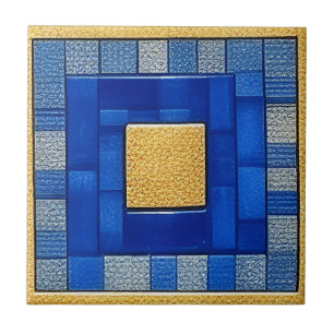 Quadratisches künstlerisches Fliesenmosaik Blau + Fliese