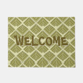 Quadratisches Leaf Muster Gold Limones Licht Fußmatte (Vorderseite)