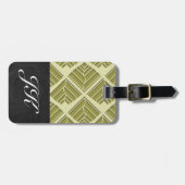 Quadratisches Leaf Muster Gold Limones Licht Gepäckanhänger (Vorderseite horizontal)