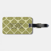 Quadratisches Leaf Muster Gold Limones Licht Gepäckanhänger (Rückseite horizontal)