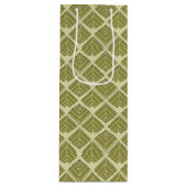 Quadratisches Leaf Muster Gold Limones Licht Geschenktüte Für Weinflaschen (Vorderseite)