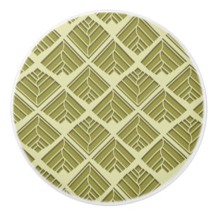 Quadratisches Leaf Muster Gold Limones Licht Keramikknauf