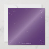 Quadratisches Lila Sparkling Spider Web-Halloween- Einladung (Rückseite)
