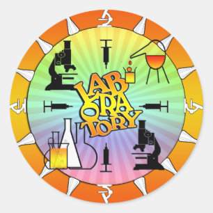 QUADRATISCHES LOGO DES LABOR4 RUNDER AUFKLEBER