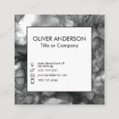 Quadratisches Logo Schwarz/Weiß Quadratische Visitenkarte (Rückseite)