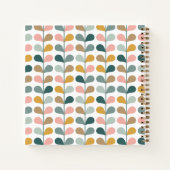 Quadratisches Monogramm Anfangsbuchstabe Blumen Bl Notizblock (Rückseite)