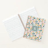 Quadratisches Monogramm Anfangsbuchstabe Blumenblü Notizblock (Innenseite)