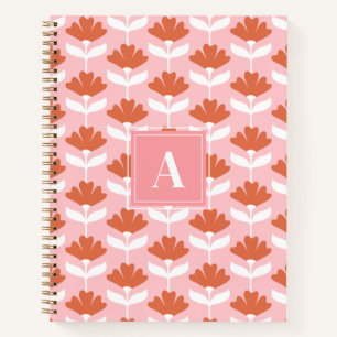 Quadratisches Monogramm Anfangsbuchstabe Rosa & Ro Notizblock