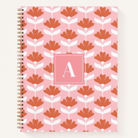 Quadratisches Monogramm Anfangsbuchstabe Rosa & Ro Notizblock (Vorderseite)