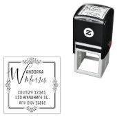 Quadratisches Monogramm-Rücksendeadress-Stempel mi Permastempel (Beispiel)