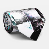 Quadratisches Mosaik chaotischer Texturen in Silbe Krawatte (Gerollt)