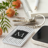 Quadratisches Muster-Monogramm kundengerecht Schlüsselanhänger (Vorderseite rechts)