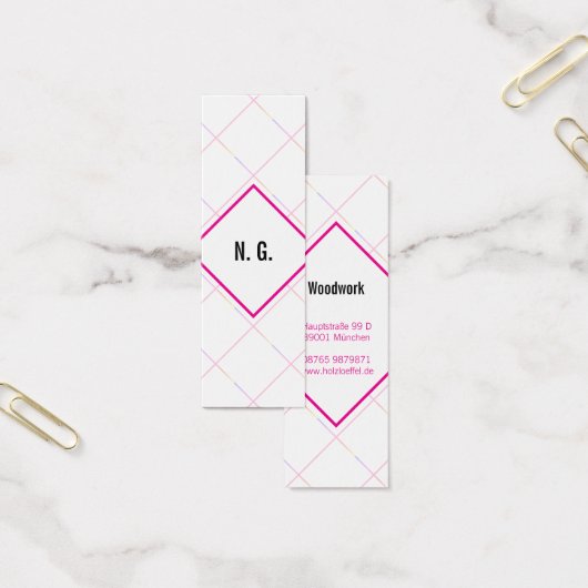 Quadratisches Muster rosa schwarz (Büro)