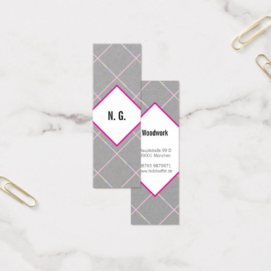 Quadratisches Muster rosa schwarz (Büro)