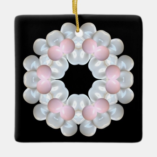 Quadratisches Ornament aus Keramik (Vorderseite)