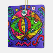 Quadratisches Ornament aus Keramik (Links)