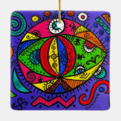 Quadratisches Ornament aus Keramik (Rückseite)