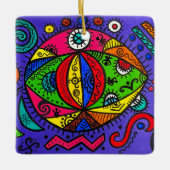 Quadratisches Ornament aus Keramik (Vorderseite)