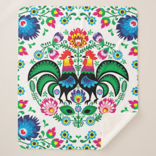 Quadratisches polnisches Hahn-Muster Sherpadecke