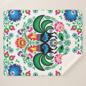 Quadratisches polnisches Hahn-Muster Sherpadecke (Vorderseite (Horizontal))