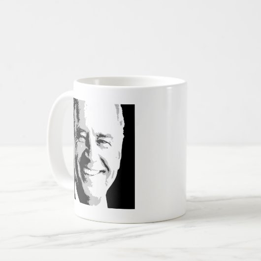 QUADRATISCHES PORTRÄT JOE BIDENS - .PNG KAFFEETASSE (Vorderseite Links)