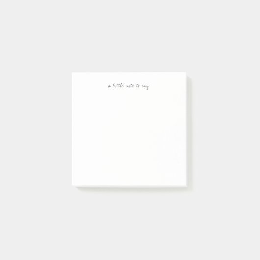 Quadratisches Post-it mit kalligrafischer Notiz (Vorderseite)
