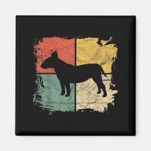 Quadratisches Retro-Bullterrier-Besitzer-Geschenk Magnet