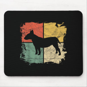 Quadratisches Retro-Bullterrier-Besitzer-Geschenk  Mousepad