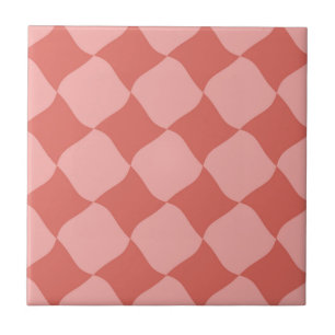 Quadratisches Retro Vintage rotes Muster Fliese