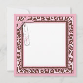 Quadratisches Rosa B des Gepard-Mädchen-TY Dankeskarte (Rückseite)