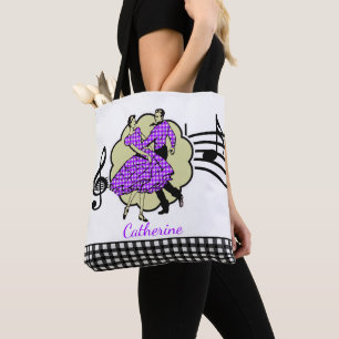 Quadratisches Tanzen-Paare in Lila (addieren Sie Tasche