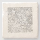 Quadratisches weißes Foto Steinuntersetzer (Vorderseite)