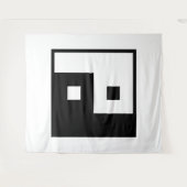 Quadratisches Yin Yang Wandteppich (Vorderseite (Horizontal))