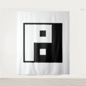 Quadratisches Yin Yang Wandteppich (Vorderseite)
