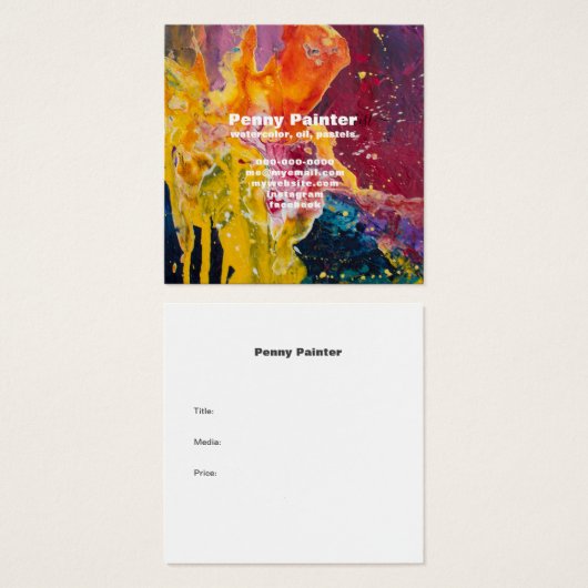 QUADRATKOMPLETTE KÜNSTLER GESCHÄFT UND TITELKARTEN (Vorne & Hinten)