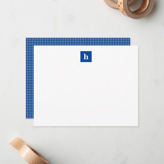 Quadratmonogramm Mitteilungskarte (Vorderseite/Rückseite Beispiel)